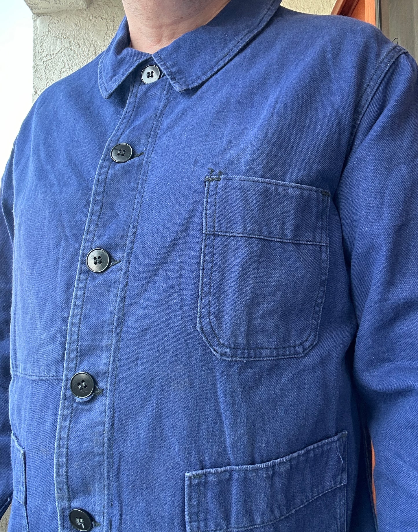 Vintage French Blue Workwear Chore Jacket