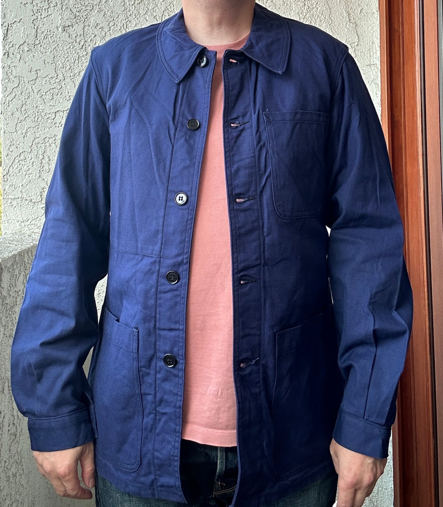 Vintage French Blue Workwear Chore Jacket