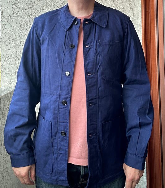 Vintage French Blue Workwear Chore Jacket