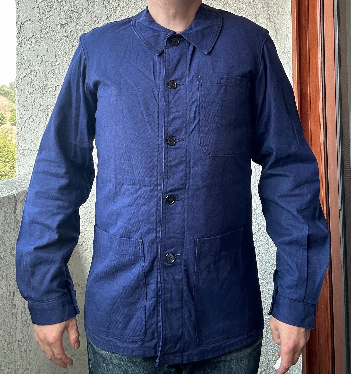 Vintage French Blue Workwear Chore Jacket