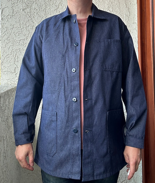 Vintage French Blue Workwear Chore Jacket