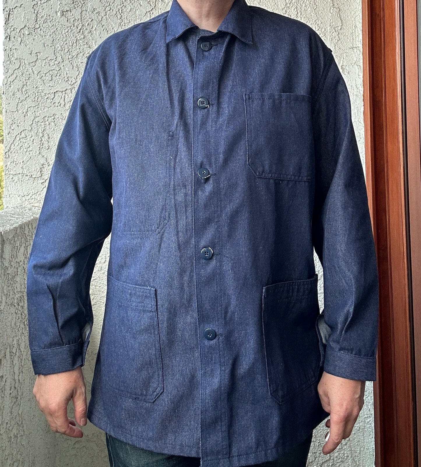 Vintage French Blue Workwear Chore Jacket