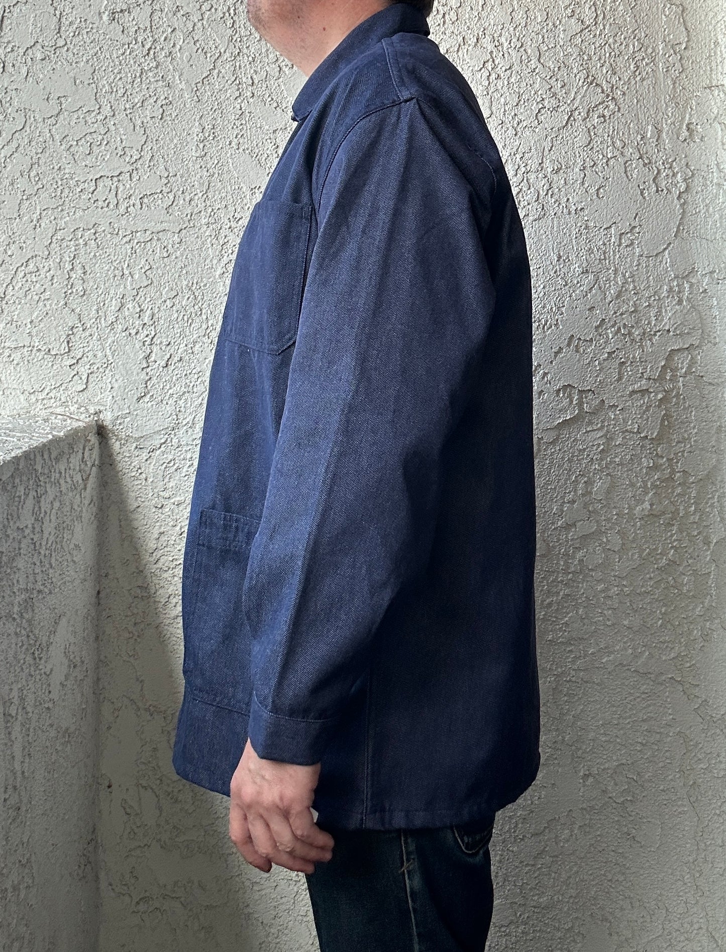 Vintage French Blue Workwear Chore Jacket