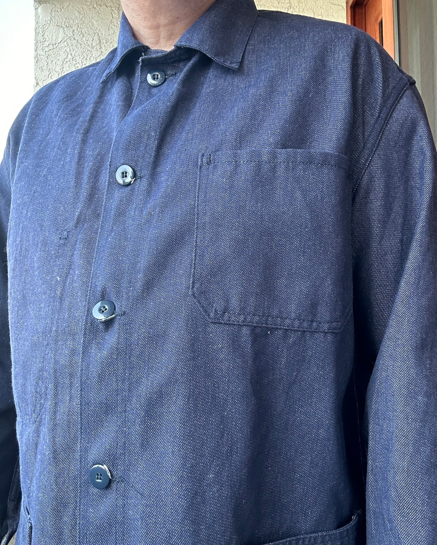 Vintage French Blue Workwear Chore Jacket