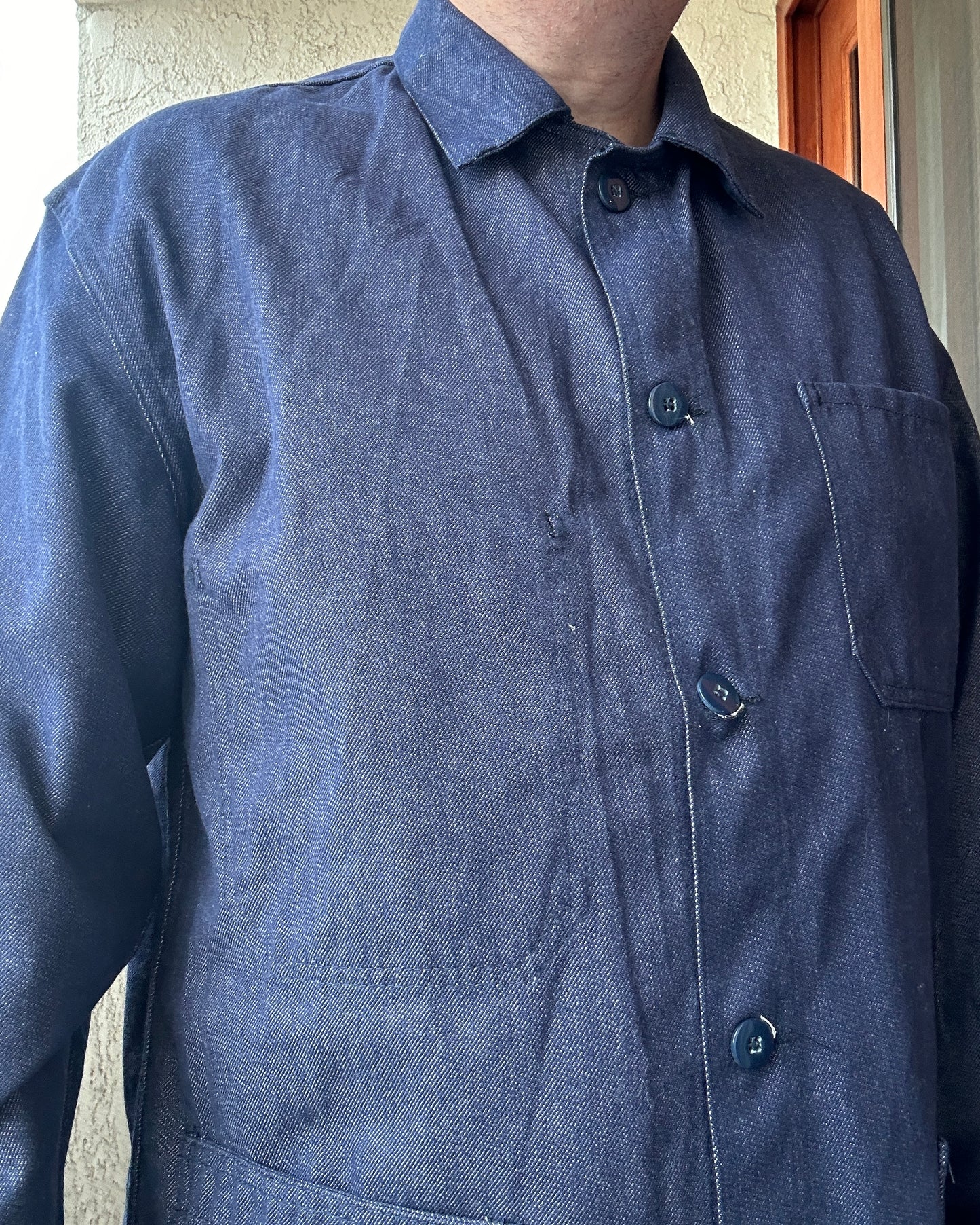 Vintage French Blue Workwear Chore Jacket