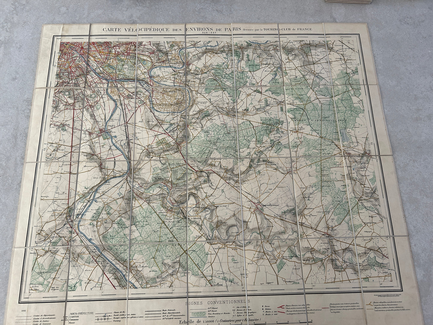 Carte Vélocipédique des environs de Paris 1894