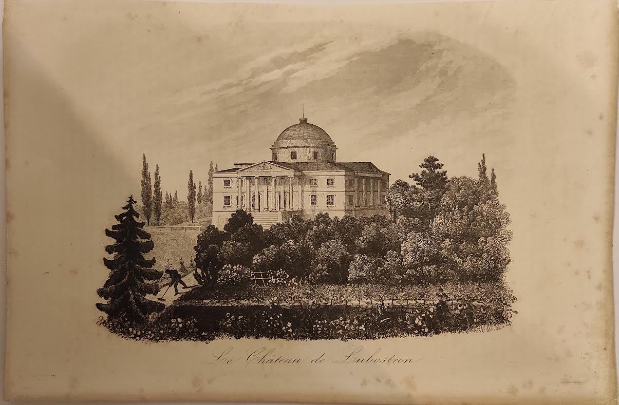 19th century Polish engraving, Leonard Chodźko Le chateau de Lubostron