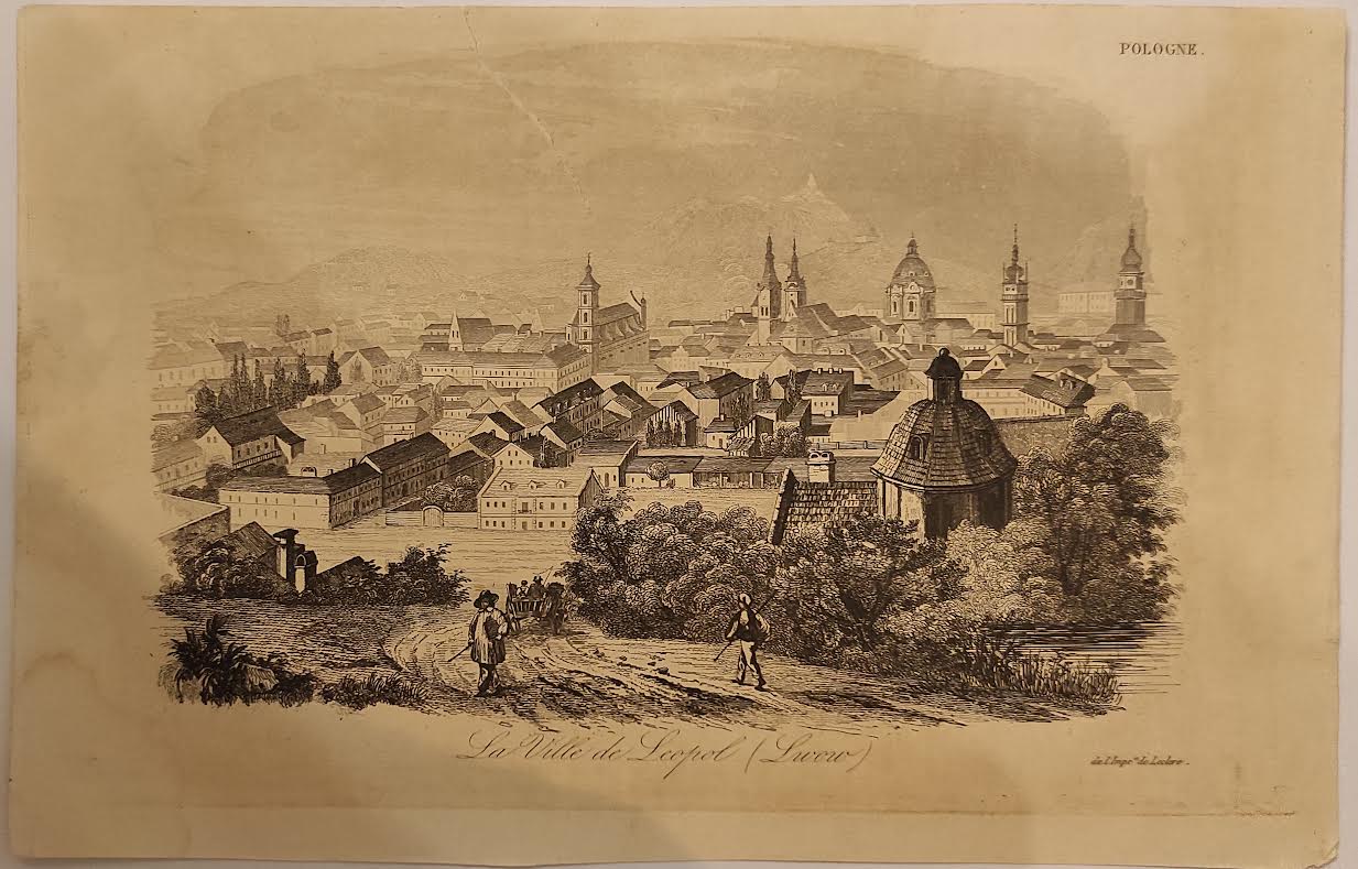 19th century Polish engraving, Leonard Chodźko La ville de Leopol (Lwow)