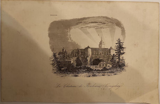 19th century Polish engraving, Leonard Chodźko Le chateau de Krolewiec (Konigsberg)