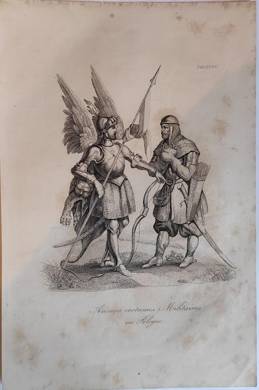 19th century Polish engraving, Leonard Chodźko Anciens costumes Militaire en Pologne