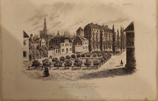 19th century Polish engraving, Leonard Chodźko Posen ou Poznan Capitale de la grande Pologne