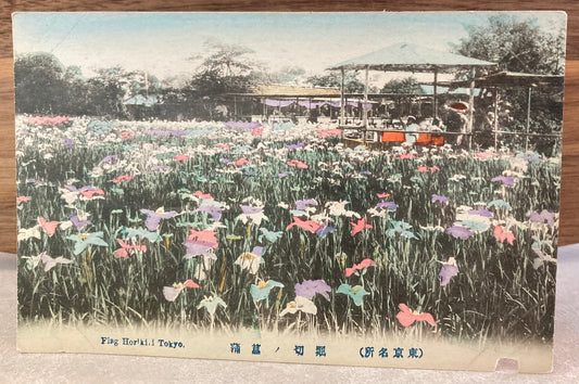 Vintage Japanese Postcard - Flag Horikiri, Tokyo