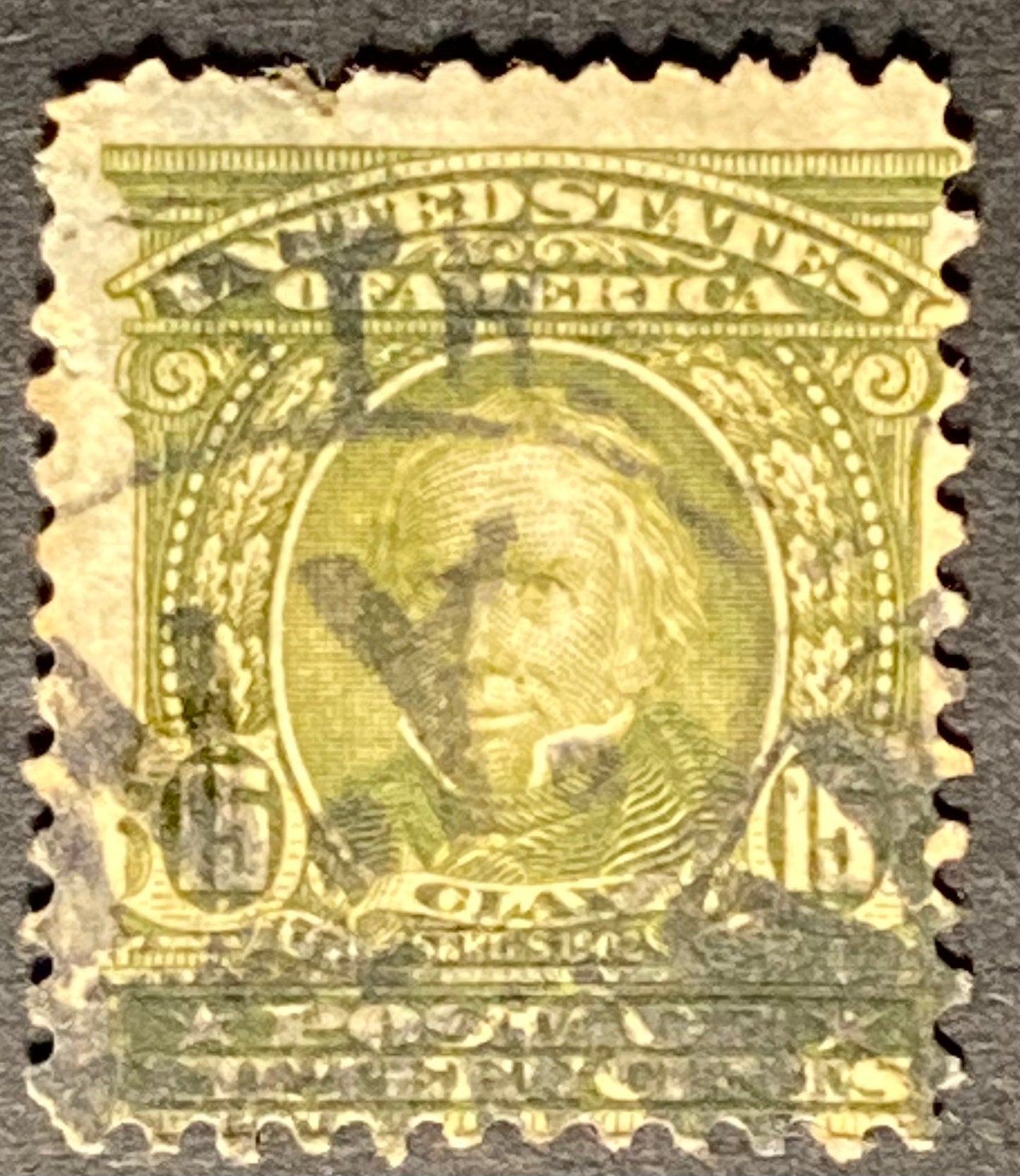 Scott #A124 15 Cents Henry Clay Olive Green Stamp