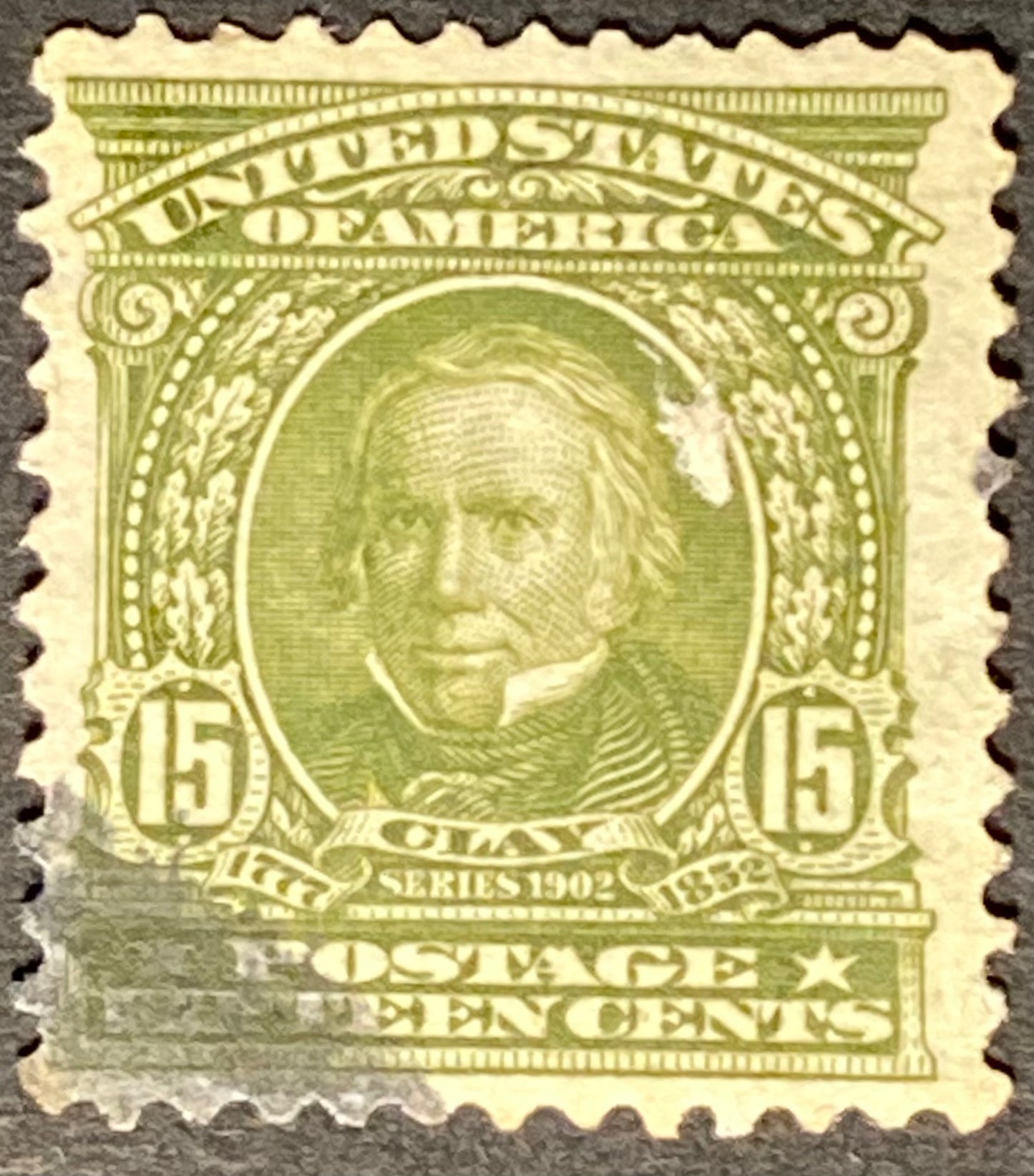 Scott #A124 15 Cents Henry Clay Olive Green Stamp