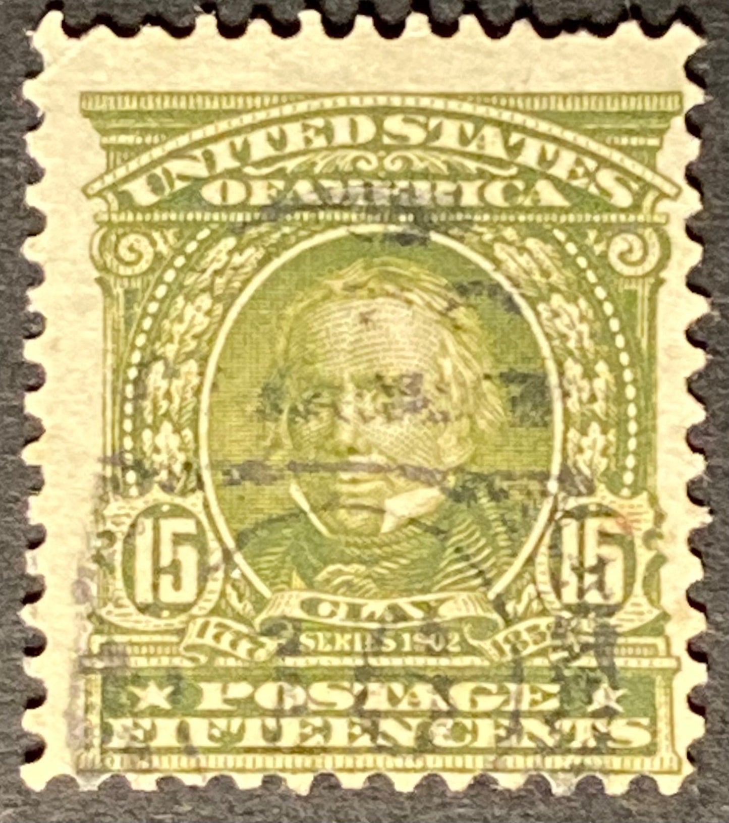 Scott #A124 15 Cents Henry Clay Olive Green Stamp