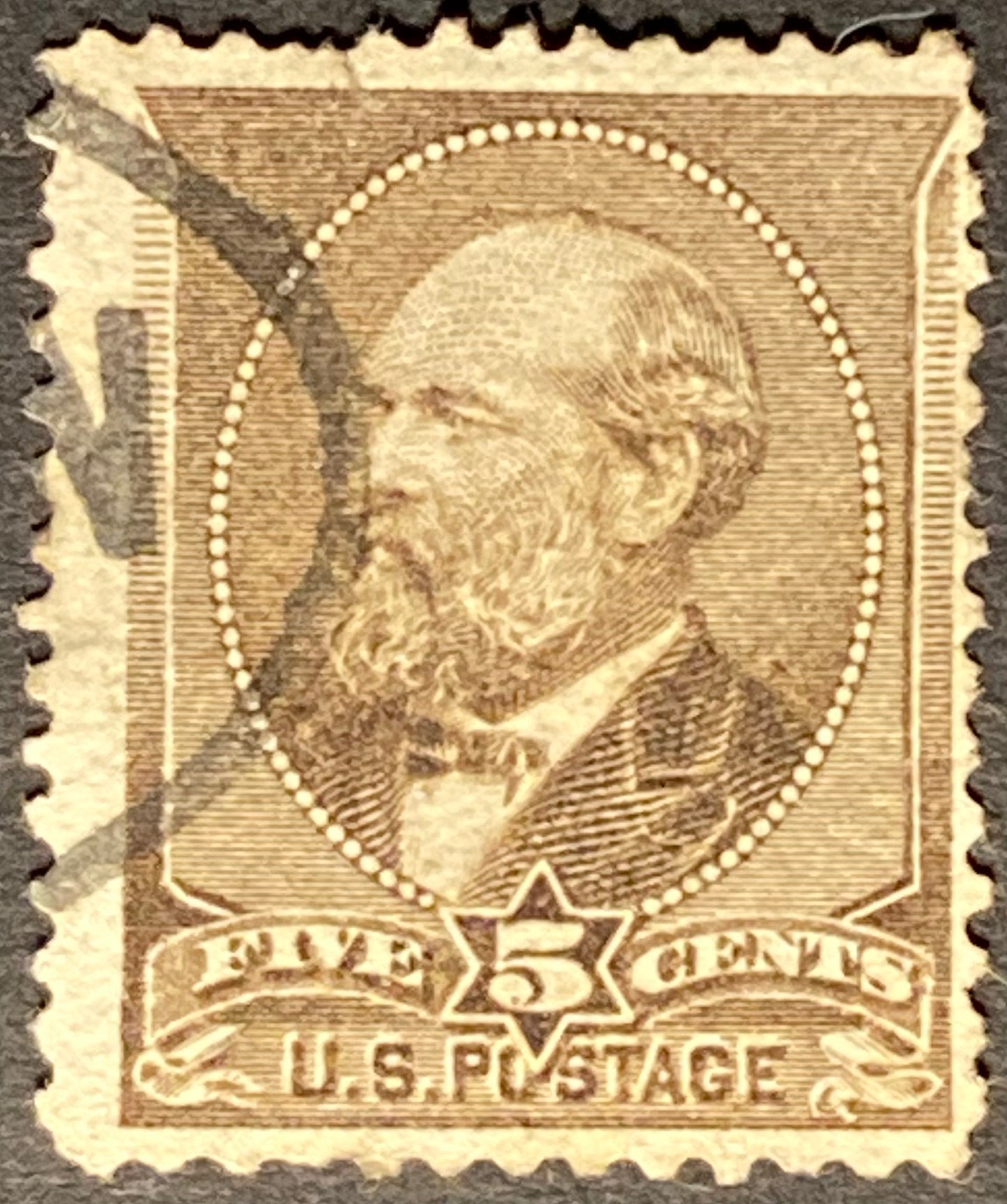 Scott #A56 - 5 Cents yellow brown James A. Garfield