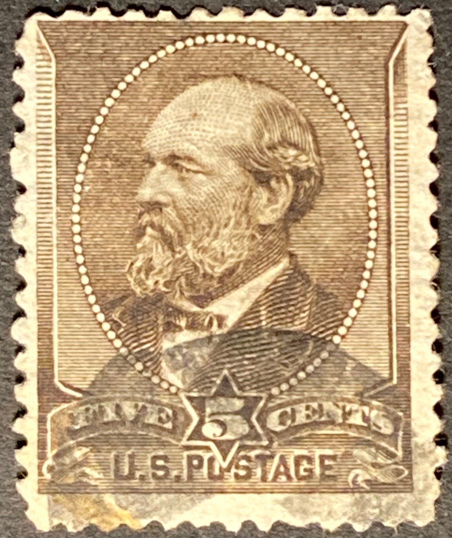 Scott #A56 - 5 Cents yellow brown James A. Garfield