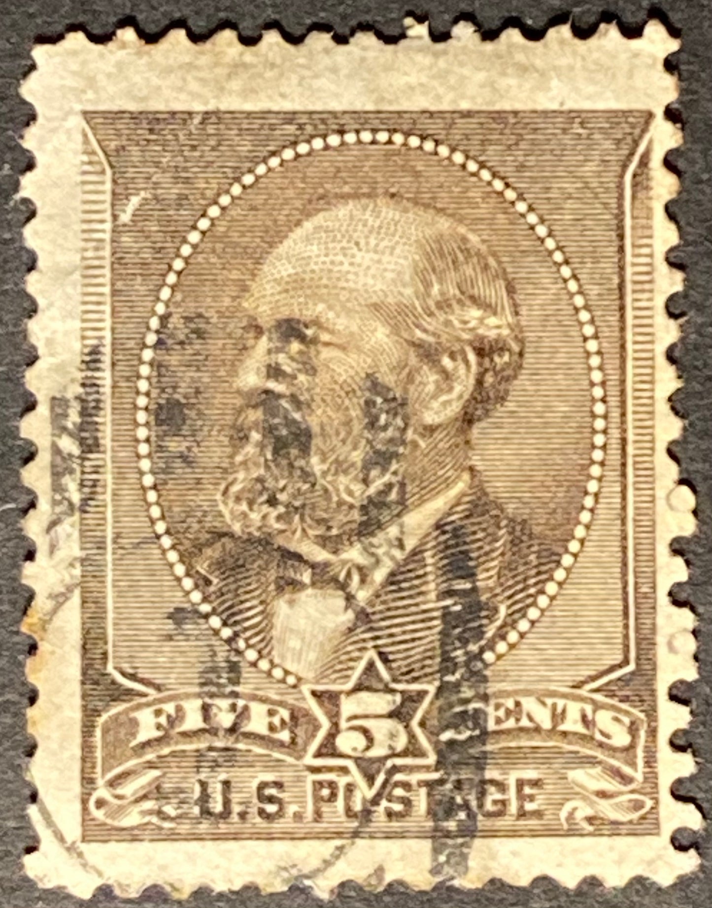 Scott #A56 - 5 Cents yellow brown James A. Garfield