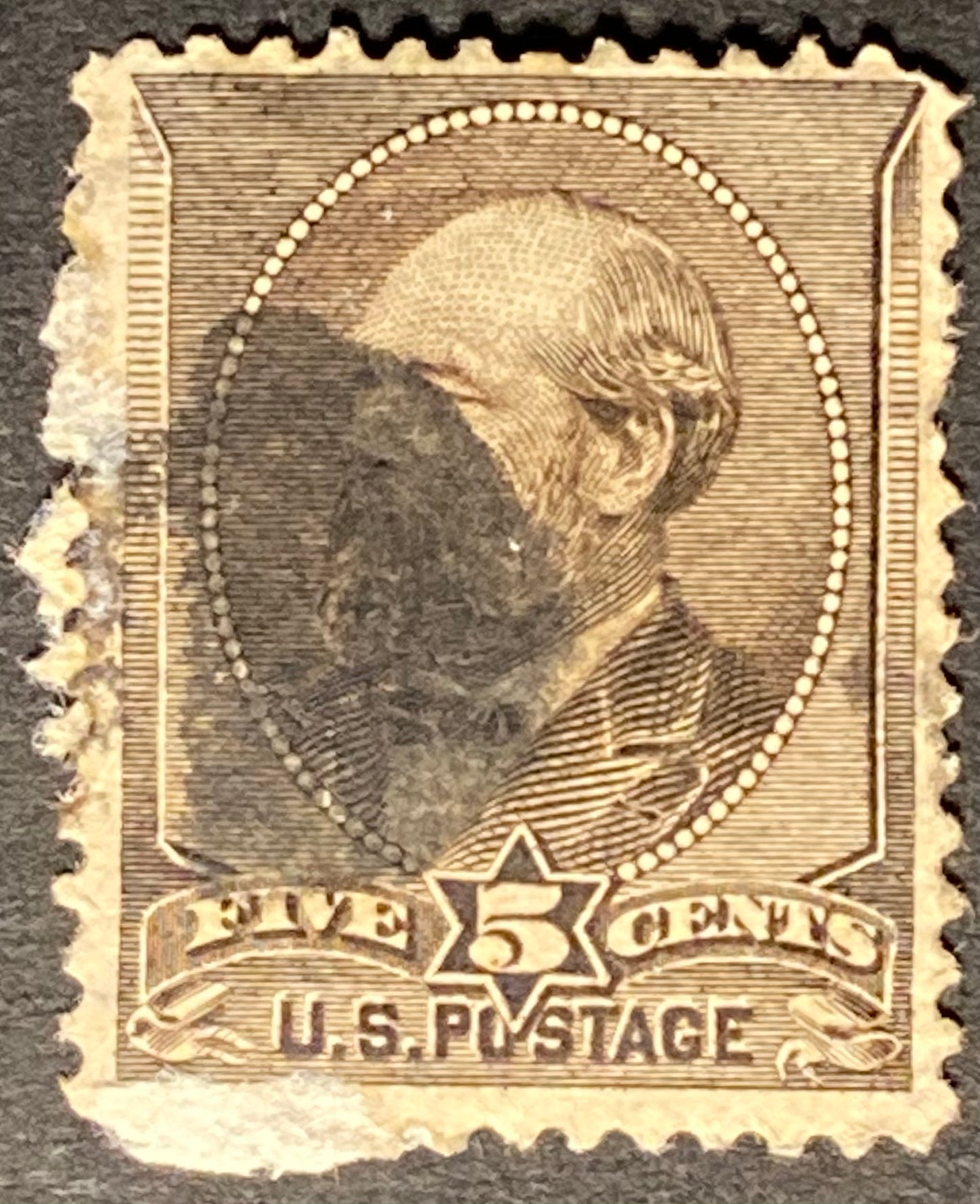 Scott #A56 - 5 Cents yellow brown James A. Garfield