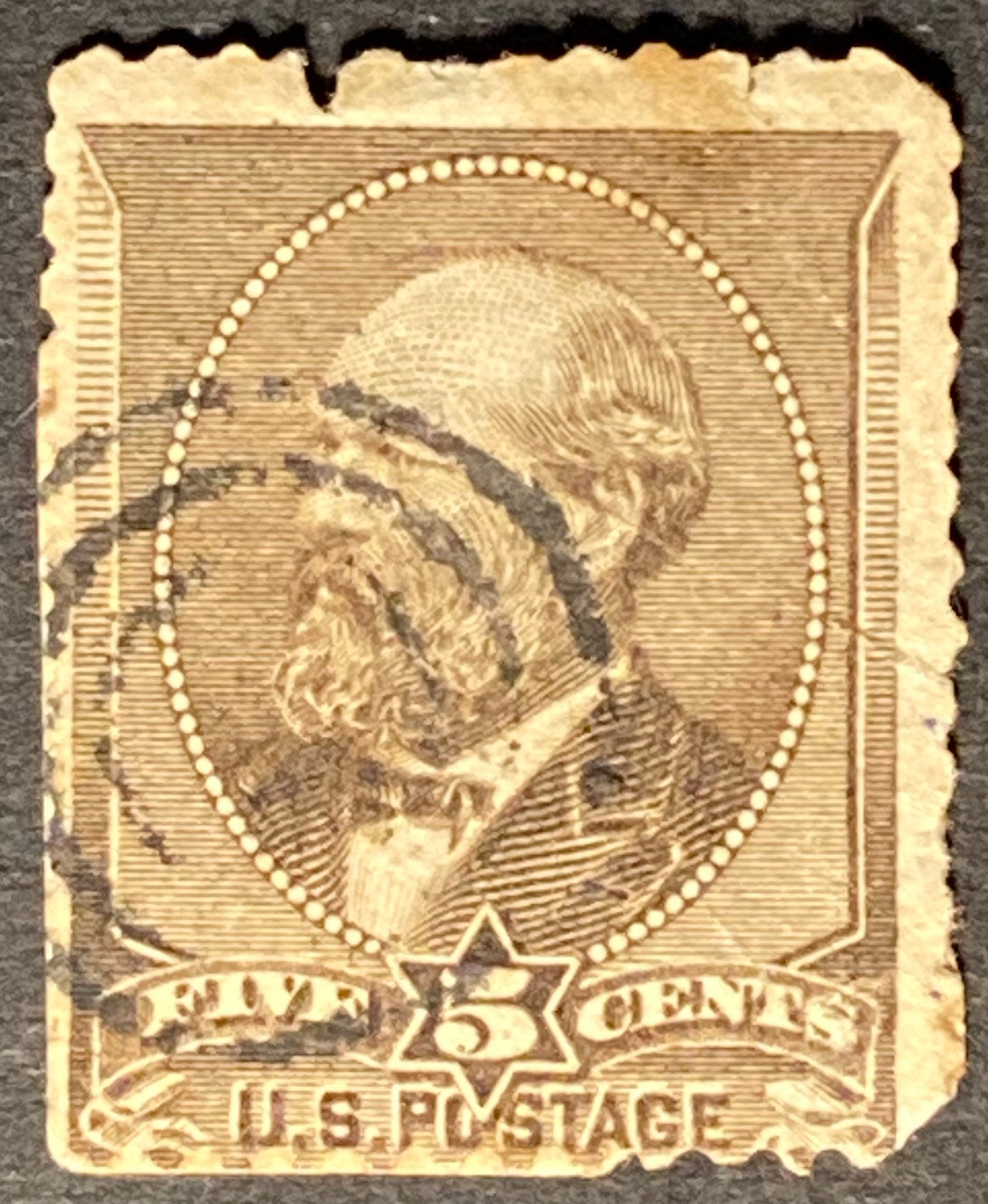 Scott #A56 - 5 Cents yellow brown James A. Garfield