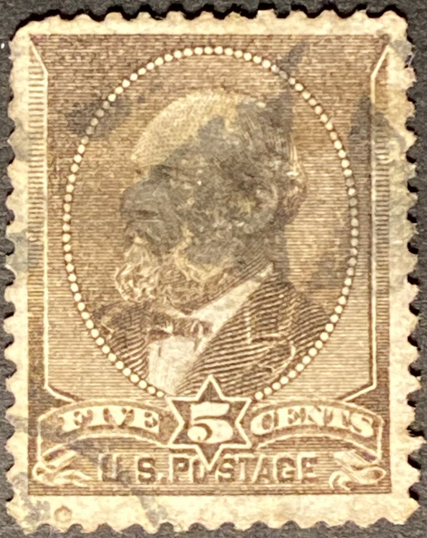 Scott #A56 - 5 Cents yellow brown James A. Garfield