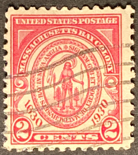 Scott #A201 Massachusetts Bay Colony Seal 2 Cents Carmine Stamp 1930