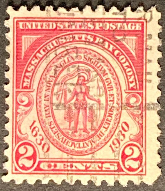 Scott #A201 Massachusetts Bay Colony Seal 2 Cents Carmine Stamp 1930