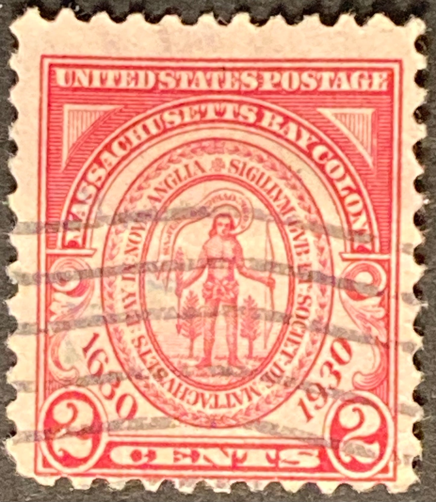 Scott #A201 Massachusetts Bay Colony Seal 2 Cents Carmine Stamp 1930