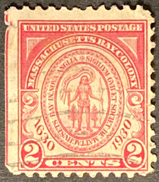 Scott #A201 Massachusetts Bay Colony Seal 2 Cents Carmine Stamp 1930