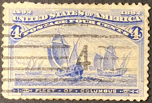 Scott #A74 4 Cents Ultramarine Fleet of Columbus Stamp 1893