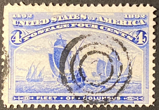 Scott #A74 4 Cents Ultramarine Fleet of Columbus Stamp 1893