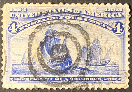 Scott #A74 4 Cents Ultramarine Fleet of Columbus Stamp 1893