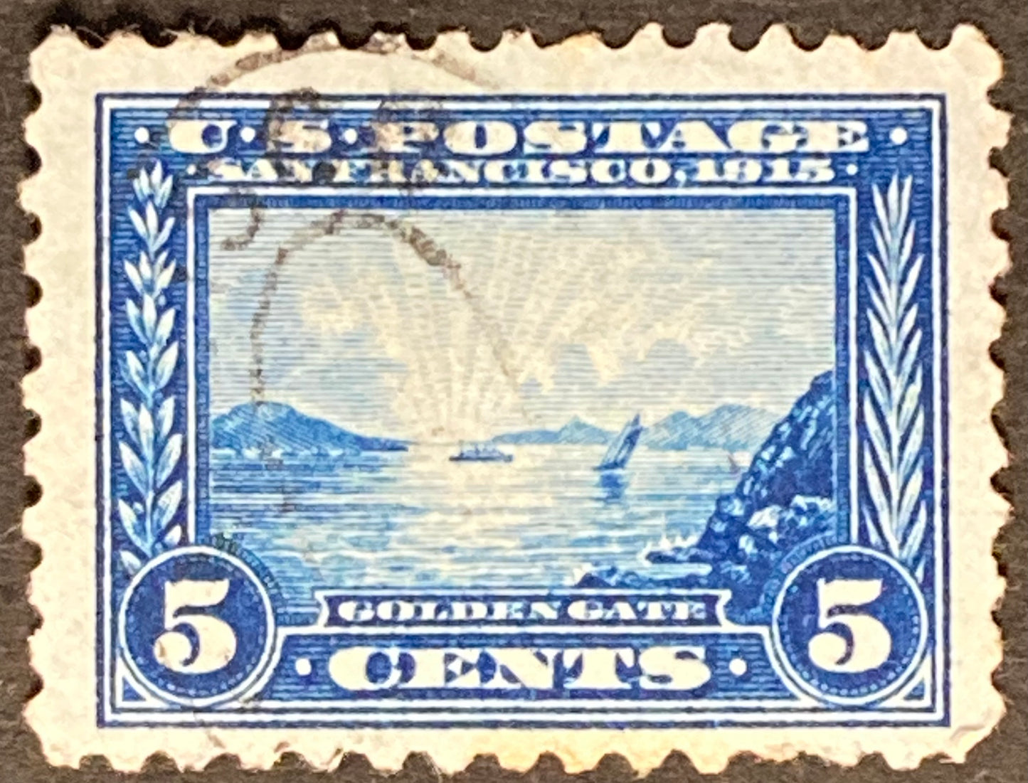 Scott #A146 5 Cents Golden Gate Blue Stamp 1913