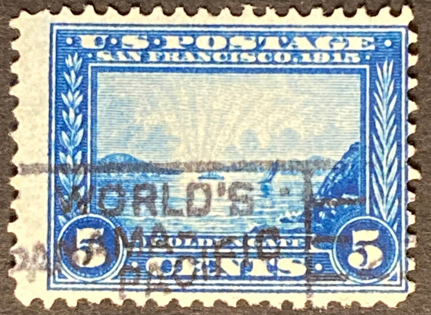 Scott #A146 5 Cents Golden Gate Blue Stamp 1913