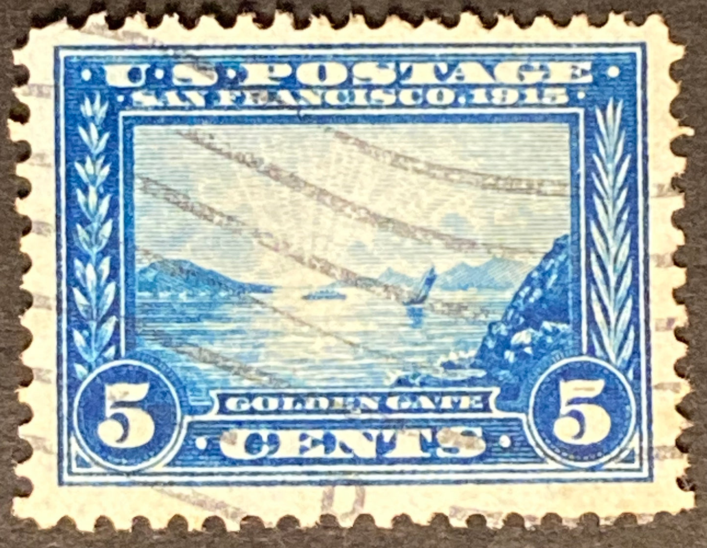 Scott #A146 5 Cents Golden Gate Blue Stamp 1913