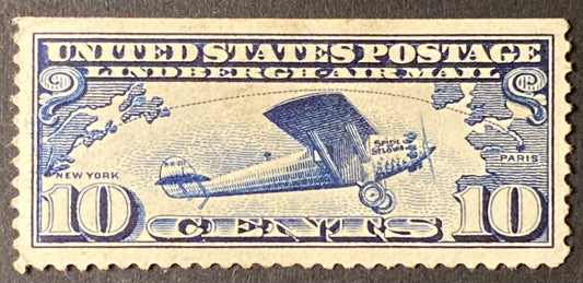 Scott #AP6 10 Cents Dark Blue Lindbergh Air Mail Stamp