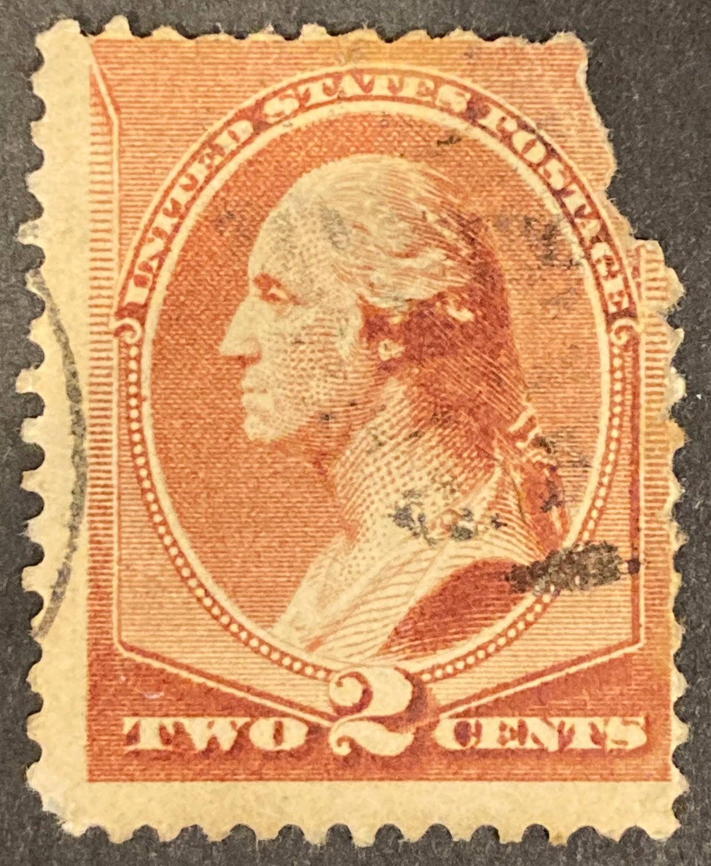 2 Cents George Washington Brown Stamp USA