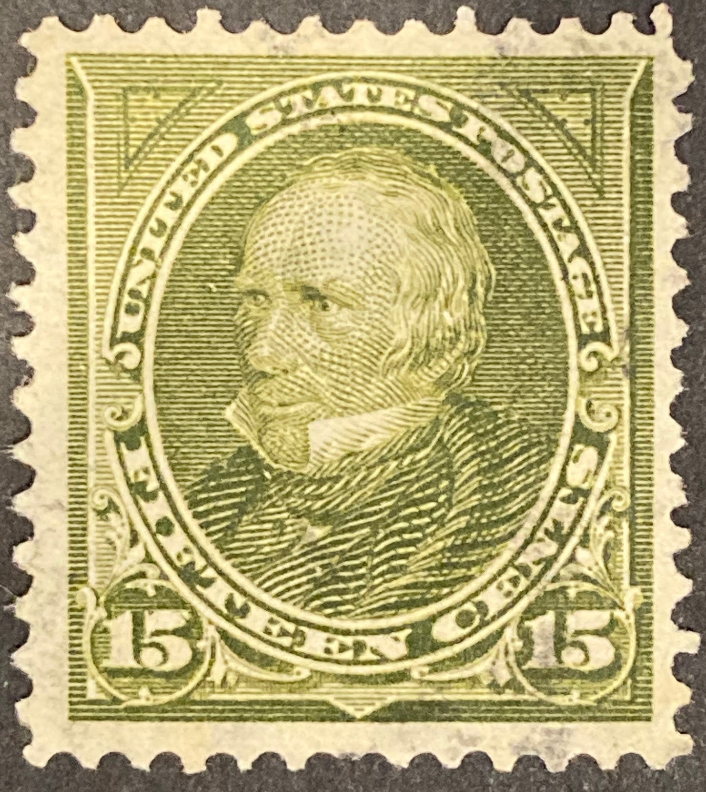 1898 Scott #284 Clay Olive Green Stamp