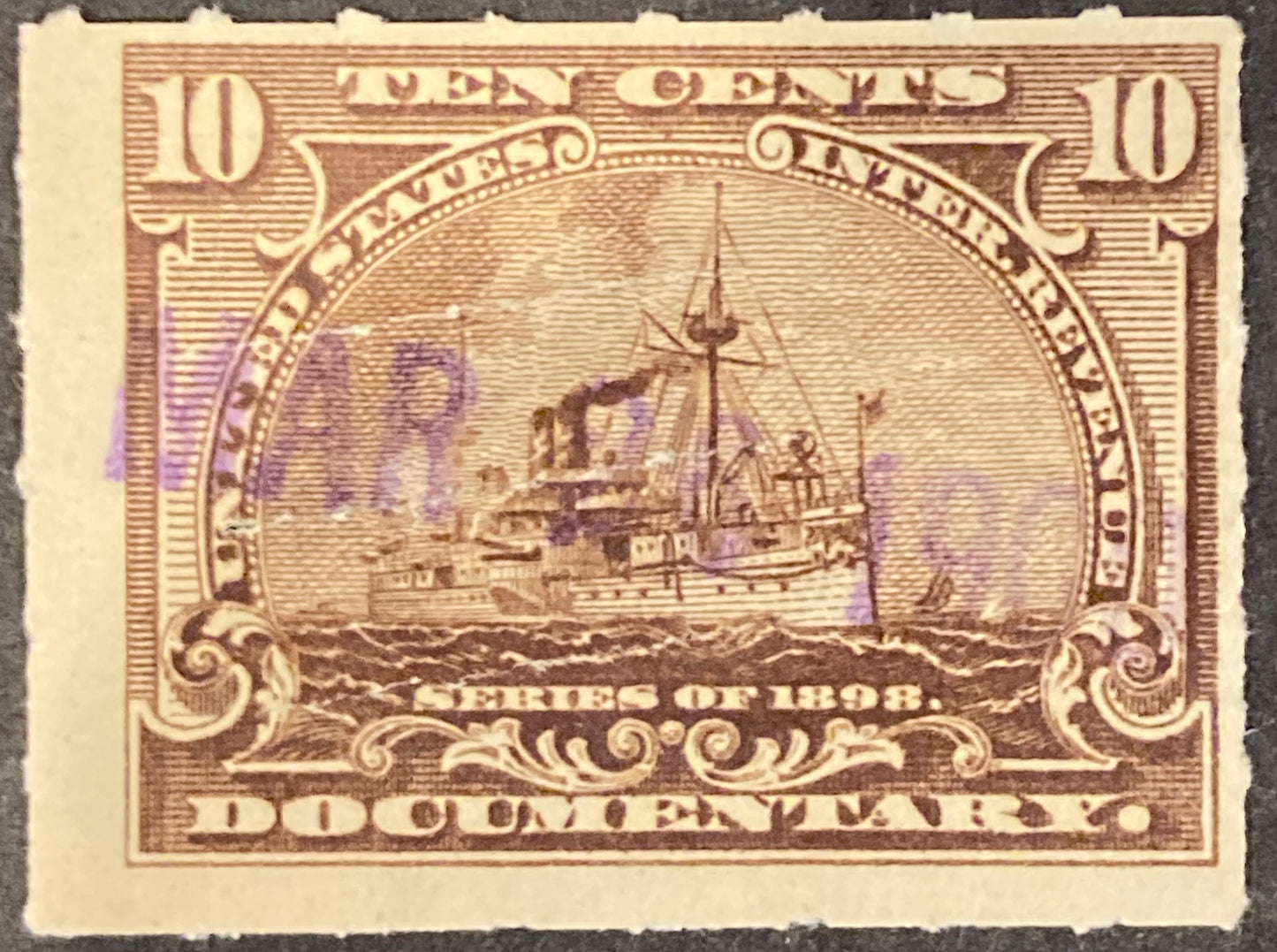 1898 10 cents USA Documentary Stamp Inter Revenue