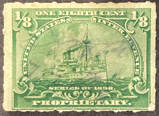 1898 1/8 cent Green USA Proprietary Stamp Inter Revenue