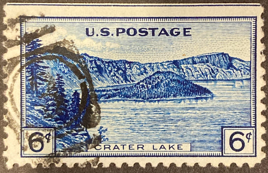 6 cents Crater Lake Blue Stamp