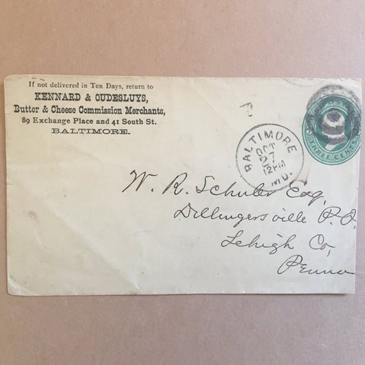 US Postal Cover 2 Cents Green