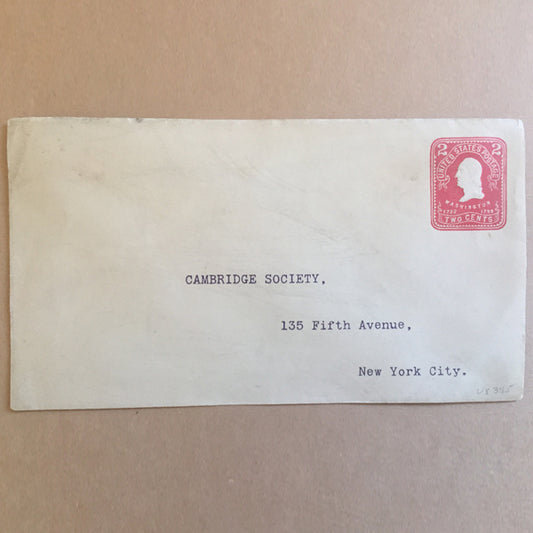 US Postal Cover 2 Cents Red