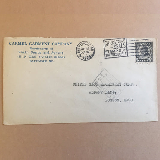 December 17th, 1923 - US American Cover To Boston with Stamp