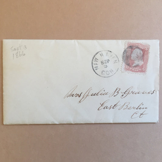 September 3rd 1866 - USA Cover with a 3 Cents Red