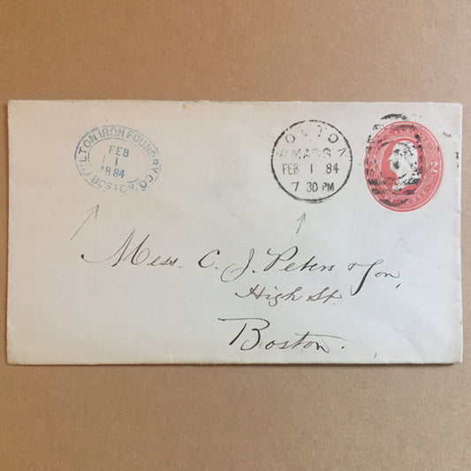 February 1st, 1884 - USA Cover with 2 cents red